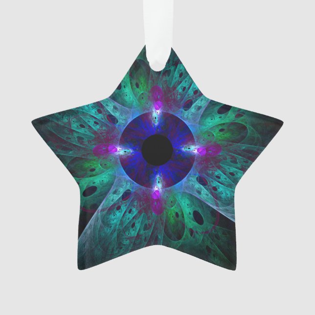 Ornamento Estrela Acriólica de Abstrato de Olhos (Frente)