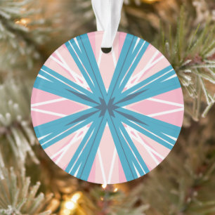 Ornamento Estrela Azul Festiva Feminina, Cor-de-rosa Branca