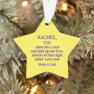 Ornamento Estrela De Natal/Pais Para Filha/Você Brilha Como