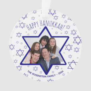 Ornamento Estrela Divertida de David Happy Hanukkah Foto