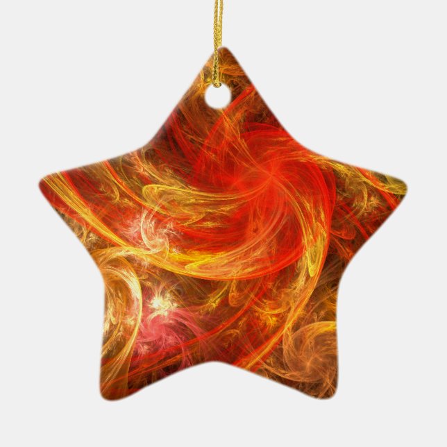 Ornamento Estrela do Firestorm Nova Abstrato Art (Frente)