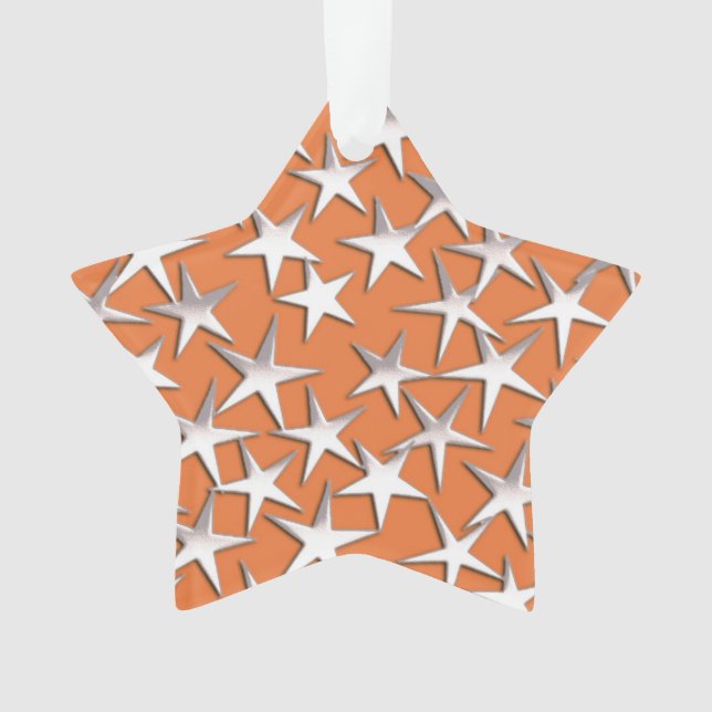 Ornamento Estrelas de prata no cobre (Frente)