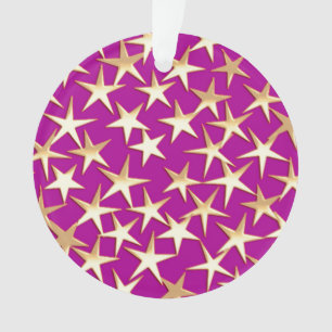 Ornamento estrelas Douradas em ametista roxo