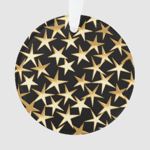 Ornamento Estrelas douradas em um fundo preto