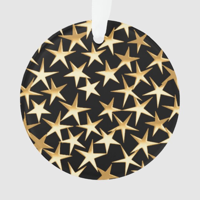 Ornamento Estrelas douradas em um fundo preto (Frente)