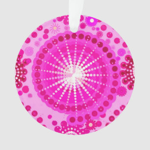 Ornamento Estrelas e pinhões, orquídeas e magenta