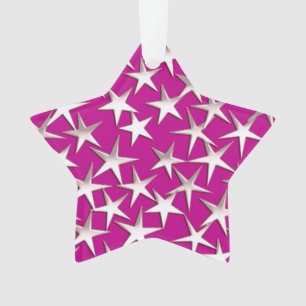 Ornamento Estrelas prateadas em ametista roxo
