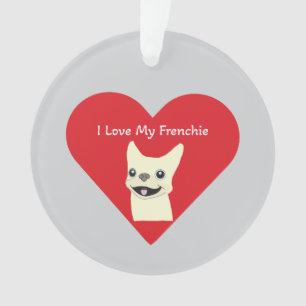 Ornamento Eu amo meu Frenchie, Lavender