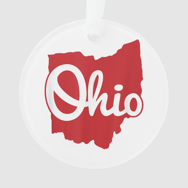 Ornamento Eu Amo Meu Ohio Home Script Ohio (Frente)