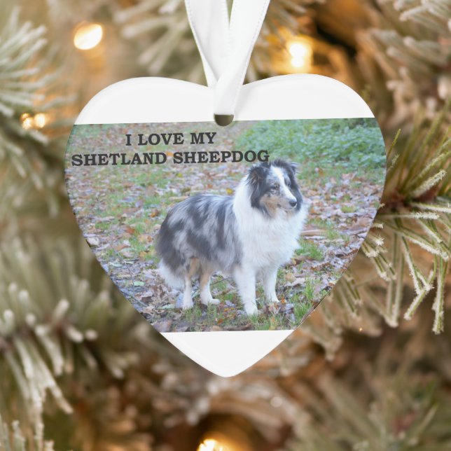 Ornamento Eu Amo Meu Shetland Sheepdog (Árvore)