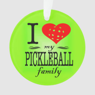 Ornamento Eu amo minha família Pickleball