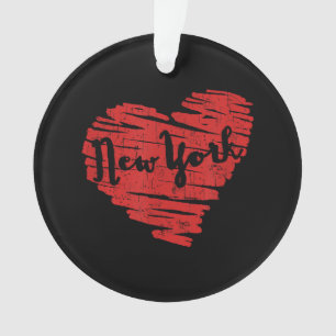 Ornamento Eu Amo Nova York Coração NY