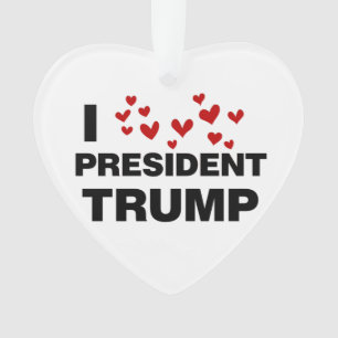 Ornamento Eu Amo O Presidente Trump Hearts