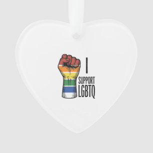 Ornamento Eu Apoio Camisa de Punho Orgulho Vintage LGBTQ Des