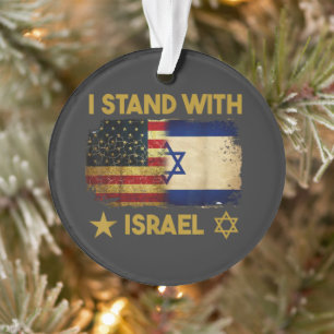 Ornamento Eu Apoio Israel Bandeira da América