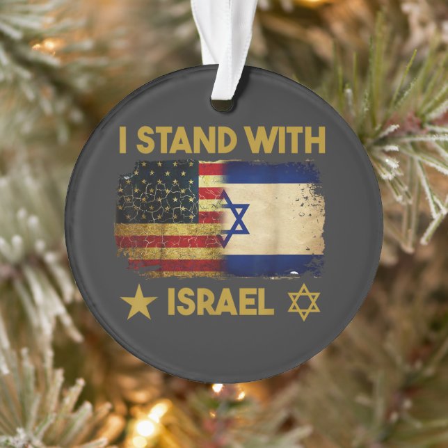 Ornamento Eu Apoio Israel Bandeira da América (Árvore)