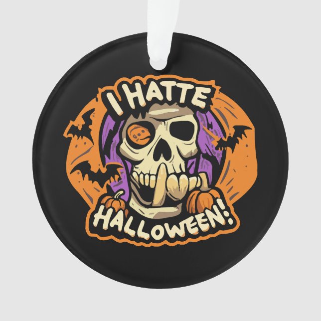 Ornamento eu odeio o halloween (Frente)