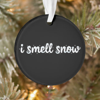 Ornamento Eu Sinto Cheiro de Natal Inverno Flocos de Neve Fe