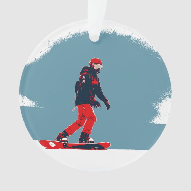 Ornamento Eu Sonho com Snowboarding - Snowboarder (Frente)
