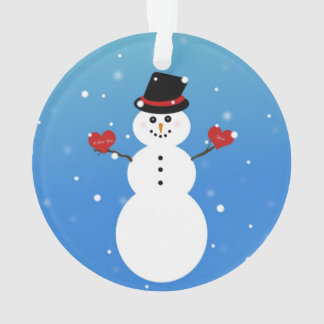 Ornamento Eu te amo mais boneco de neve