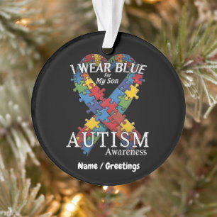 Ornamento Eu Visto Azul para o Apoio à Consciência do Autism