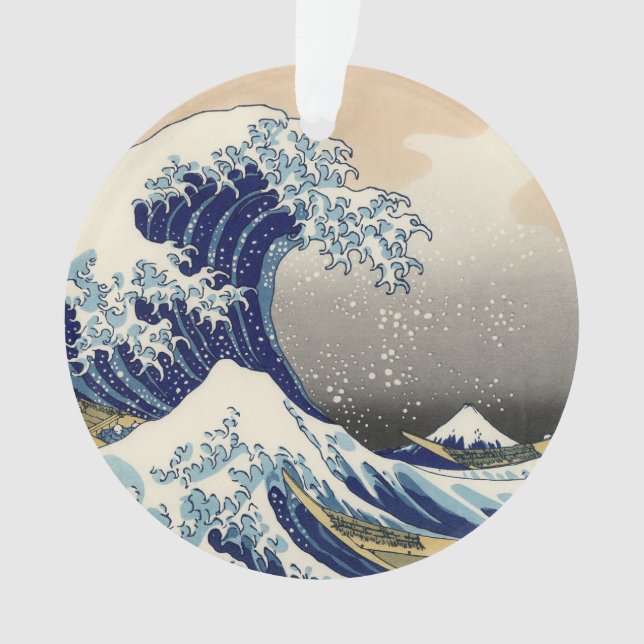 Ornamento Excelente Wave Kanagawa - Pintura Japonesa (Frente)