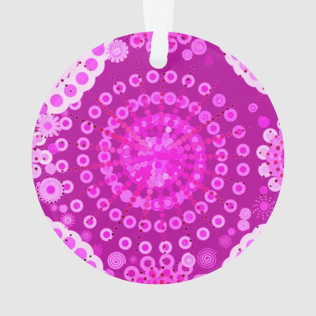 Ornamento Explosões estelares e pinwheels, roxo ametista (Verso)