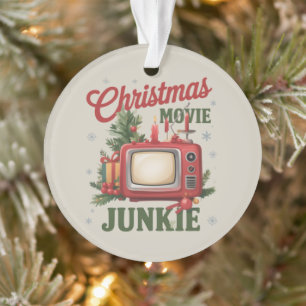 Ornamento Fã de Filme de Natal Retrô Festa de Família Natal