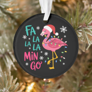 Ornamento Fa La La La Mingo Christmas Flamingo Pink Lover