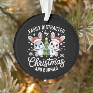 Ornamento Facilmente Distraído Pelo Natal E Coelhos Coelho