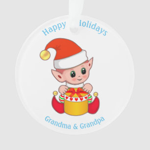 Ornamento Fada de Natal Fofo Para Vovó & Vovô