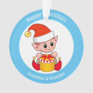 Ornamento Fada de Natal Fofo Para Vovó & Vovô