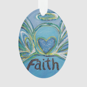 Ornamento Faith Angel Word Art Gift durante Feriad