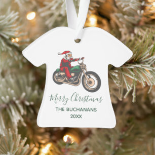 Ornamento Família de Natal de Papais noeis de bicicleta pers
