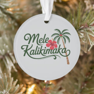 Ornamento Família de Natal Mele Kalikimaka Praia do Havaí
