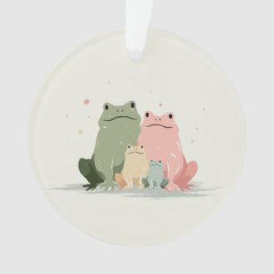 Ornamento Família de Rãs – Arte Animal Caprichosa e Fofa