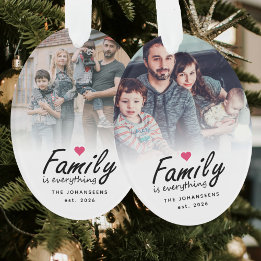 Ornamento Família é Tudo Moderno Personalizado 2 Fotos