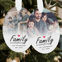 Ornamento Família é Tudo Moderno Personalizado 2 Fotos