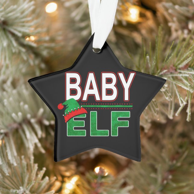 Ornamento Família Elf | Feriado de Natal do Baby Elf #TeamEl (Árvore)