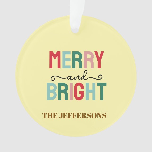 Ornamento Família Feliz Ano Novo Boas Festas (Frente)