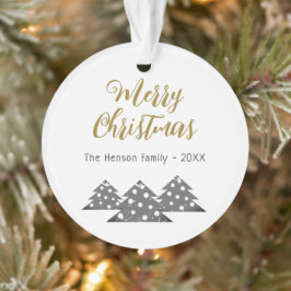 Ornamento Família Festiva Minimista de Árvore de Natal