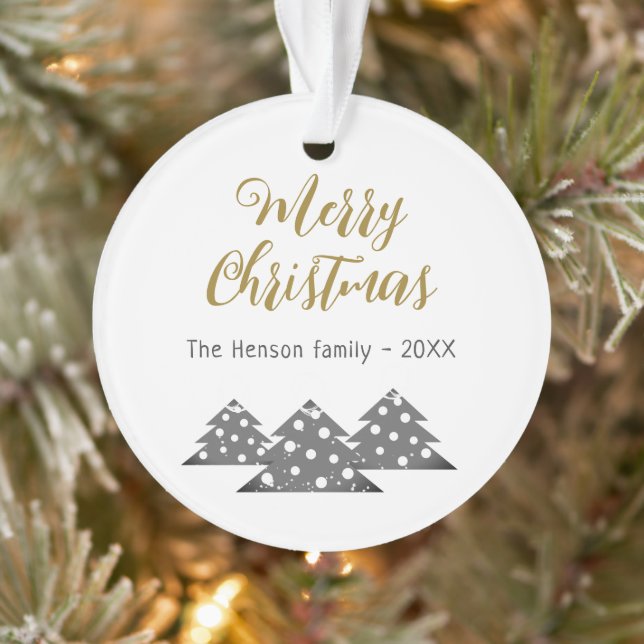 Ornamento Família Festiva Minimista de Árvore de Natal (Árvore)