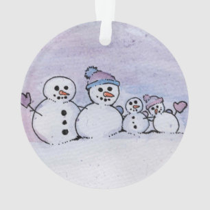 Ornamento Família Snowman