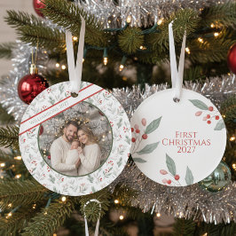 Ornamento Family Christmas Ornament – Festive Foliage Photo