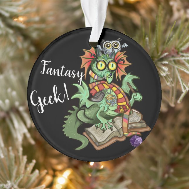 Ornamento Fan Dragon "Fantasy Geek!" (Árvore)