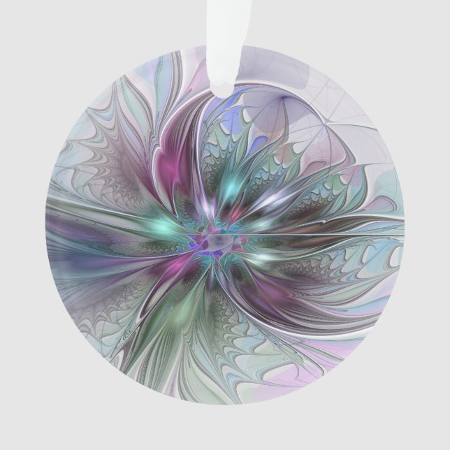 Ornamento Fantasia Abstrata Colorida Moderna Floral Fractal (Frente)