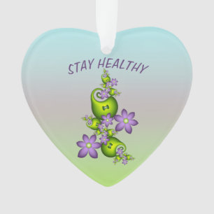 Ornamento Fantasia Floral Flores Lilás Formas Verdes Fractal