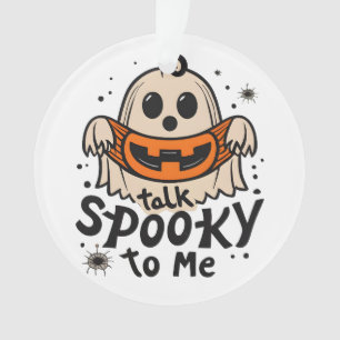 Ornamento Fantasma Bonita do Halloween Retro: Fale Estranho