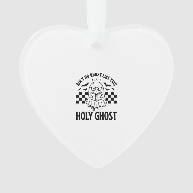 Ornamento Fantasma de Halloween Espírito Santo Engraçado Vin (Frente)