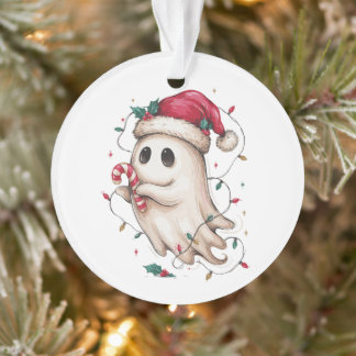 Ornamento Fantasma de Natal Chapéu do Papai Noel Cane de Açú